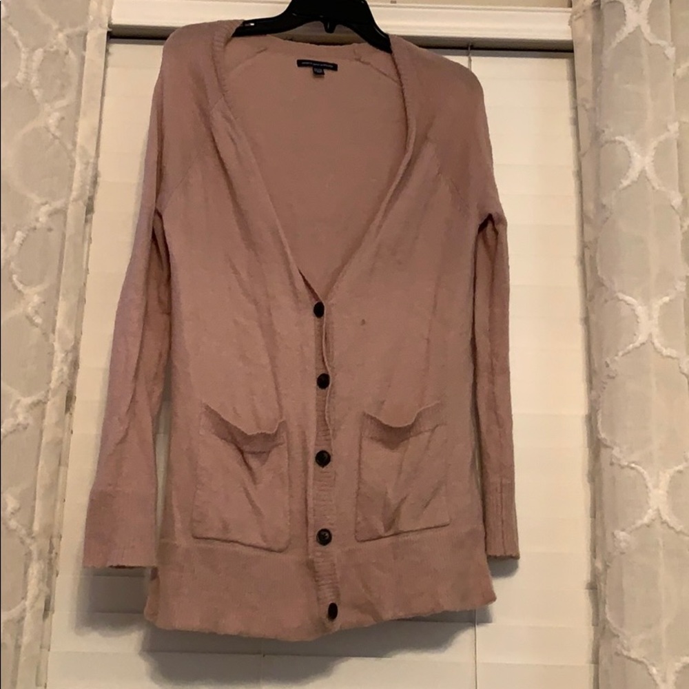 Long pink cardigan